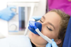 dental patient under nitrous oxide sedation